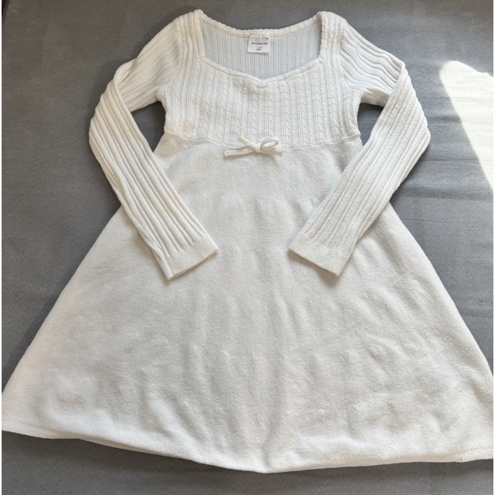 Abercrombie Kids Girls Longsleeve Babydoll Mini Sweater Dress Size 7/8 Y2K Soft